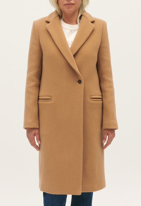 Mid-length wool blend coat