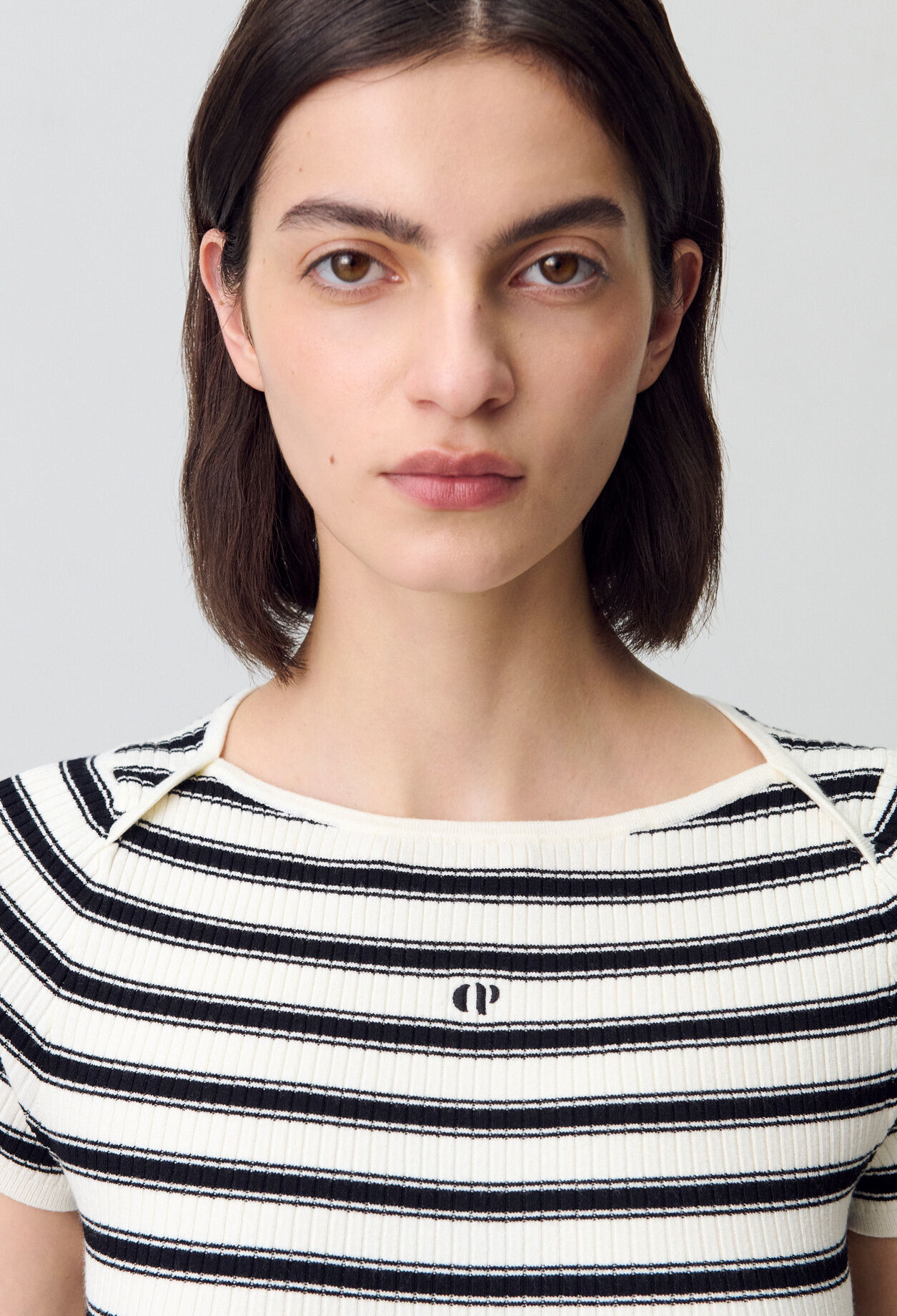 Fine-Knit Breton Stripe Top
