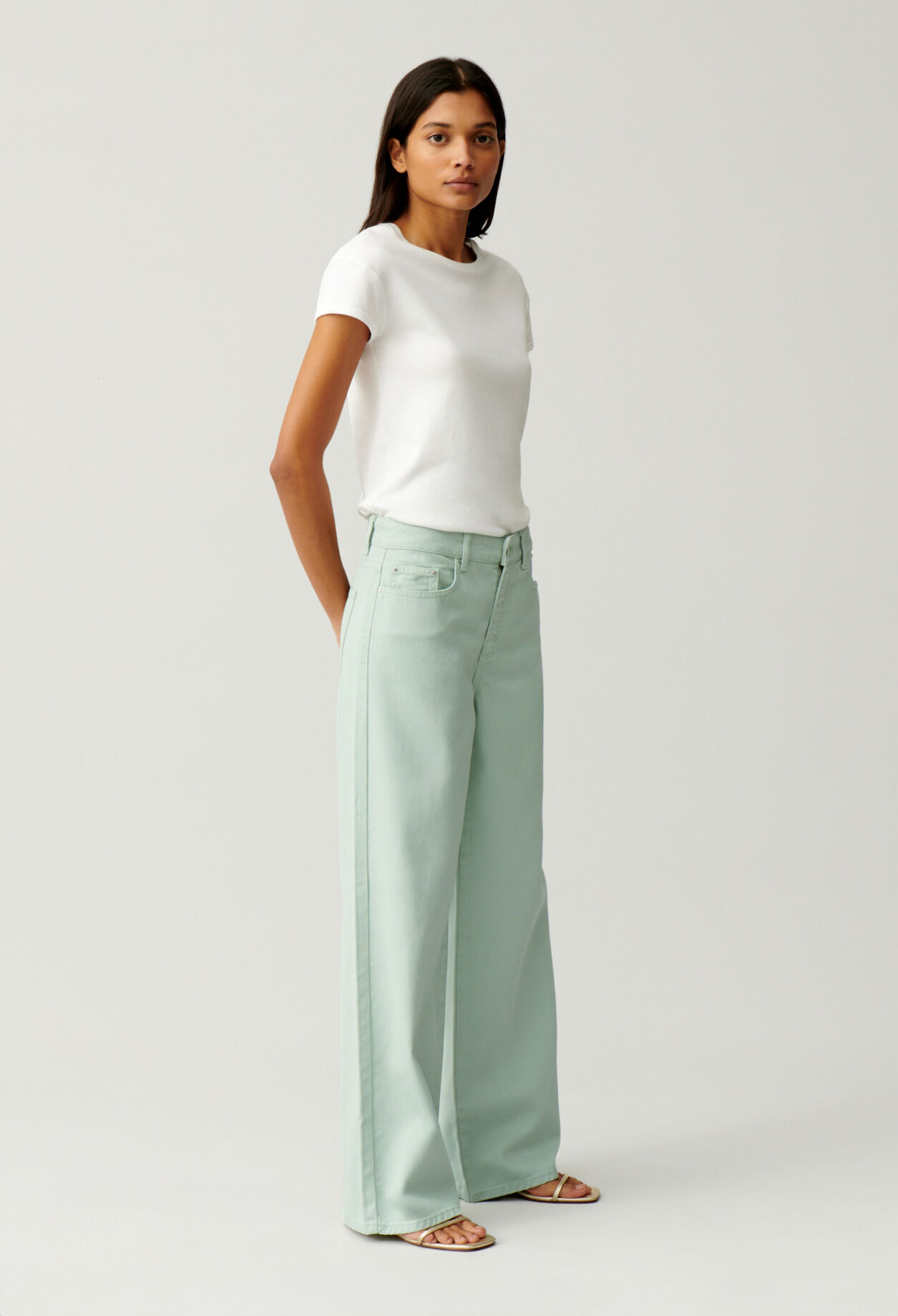 Almond baggy straight Michel jeans