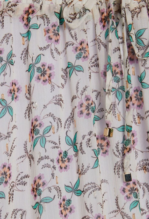 Long floral slit skirt