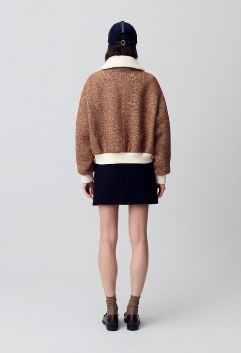 Faux Fur Collar Short Coat