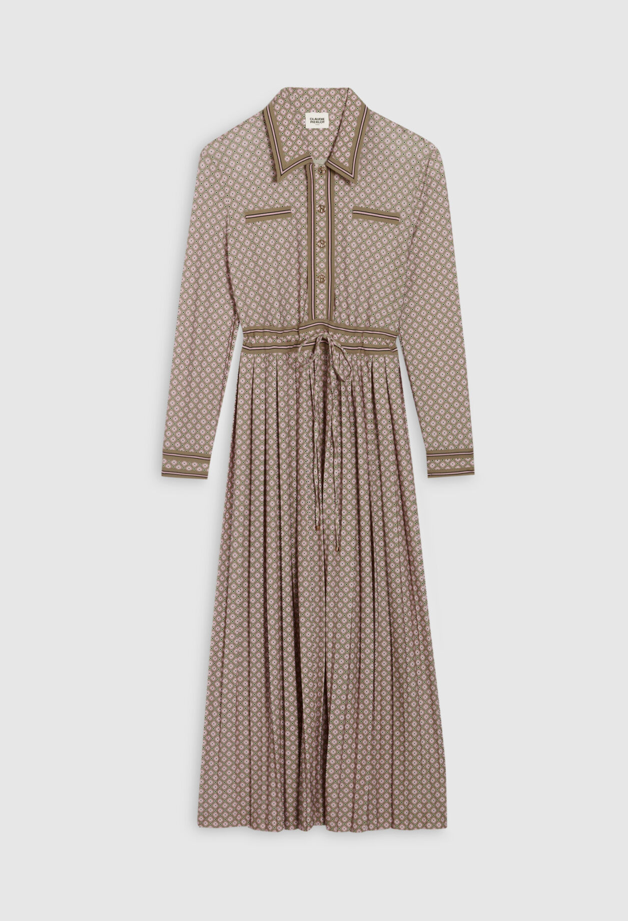 Pink midi shirt dress