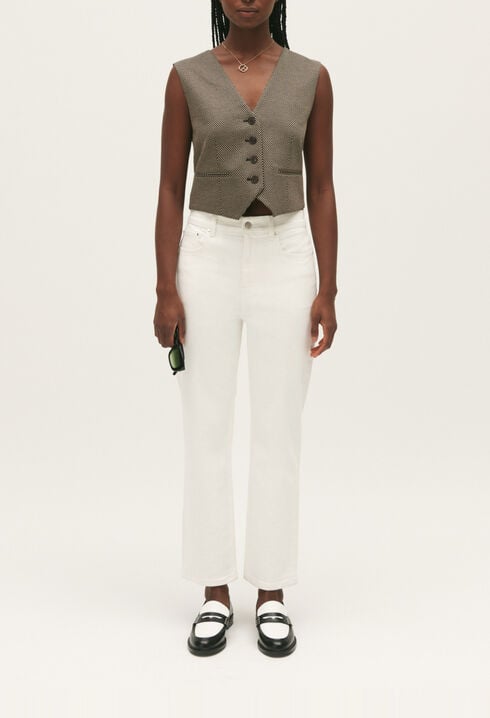 Ecru straight-fit jeans