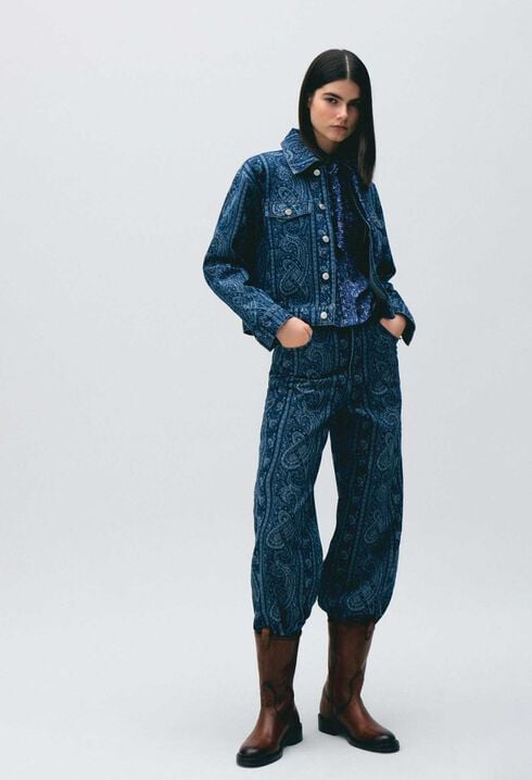 Printed denim jacket