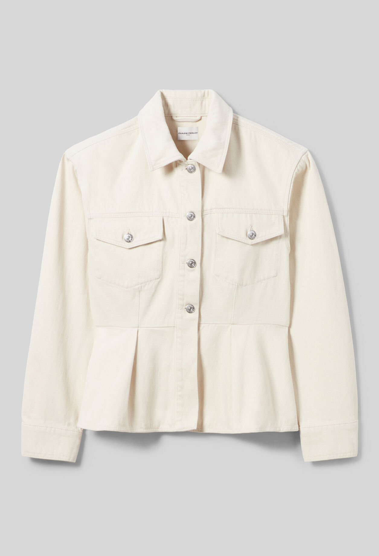 Long-sleeved ecru denim jacket