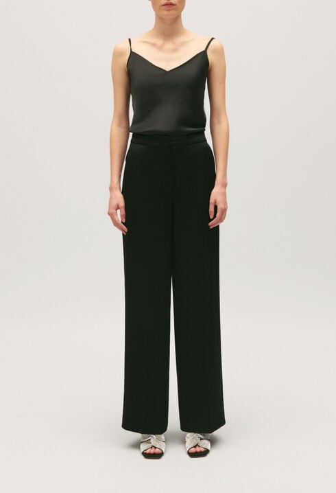 Black suit trousers with satin finish