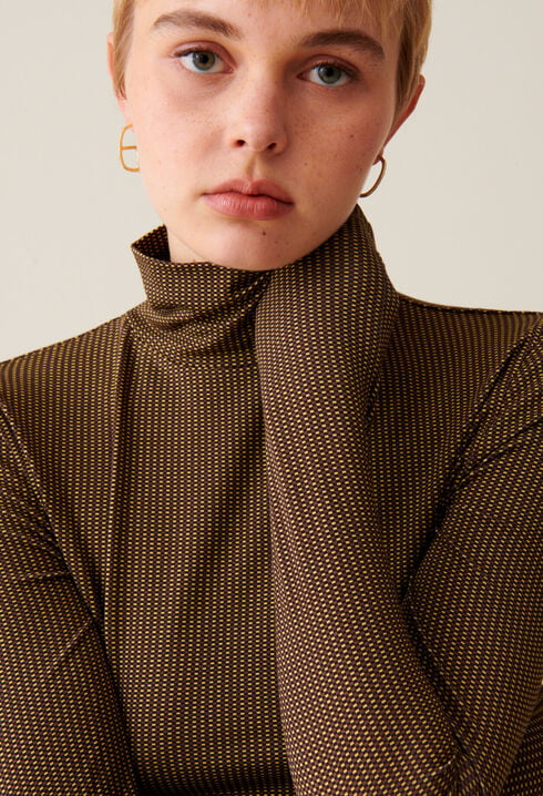Fitted Funnel Neck Top