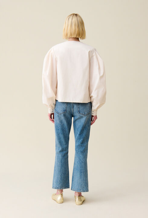 Tie-Front V-Neck Blouse