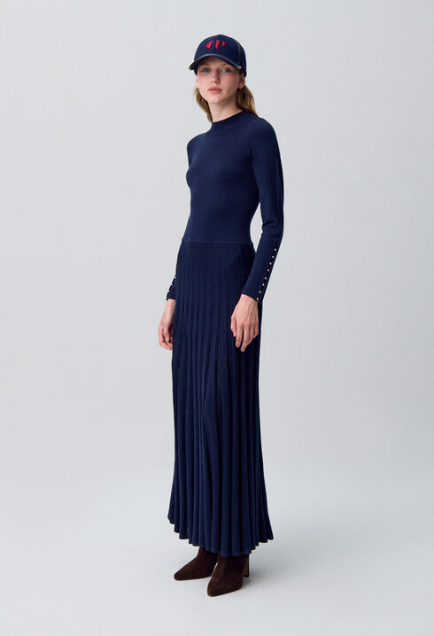 Long collared knit dress