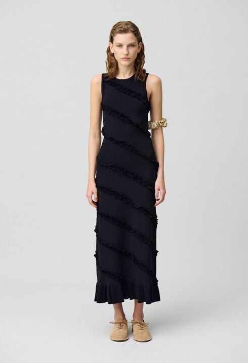 Long fine-knit dress
