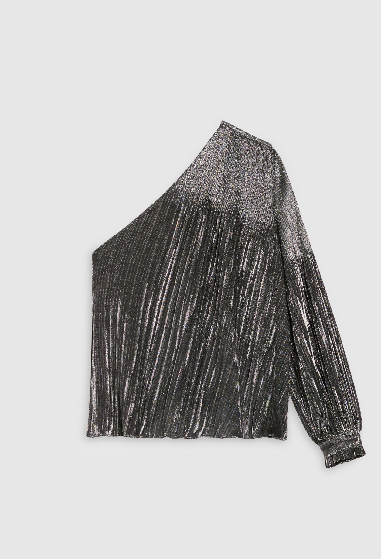 Asymmetric silver long sleeve top