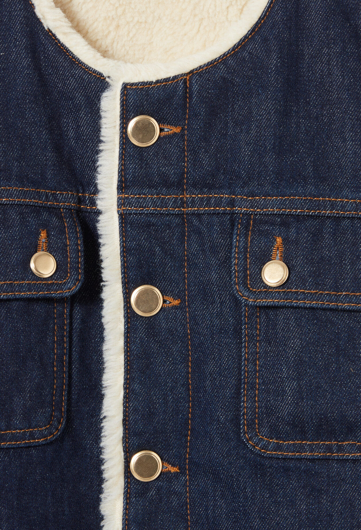 Denim Jacket with Faux Fur