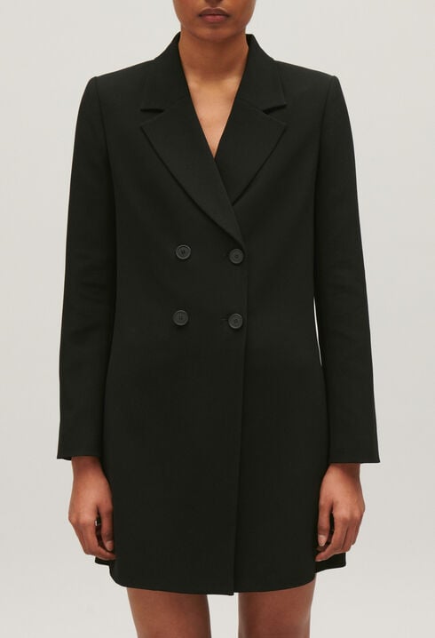 Short black suit dress