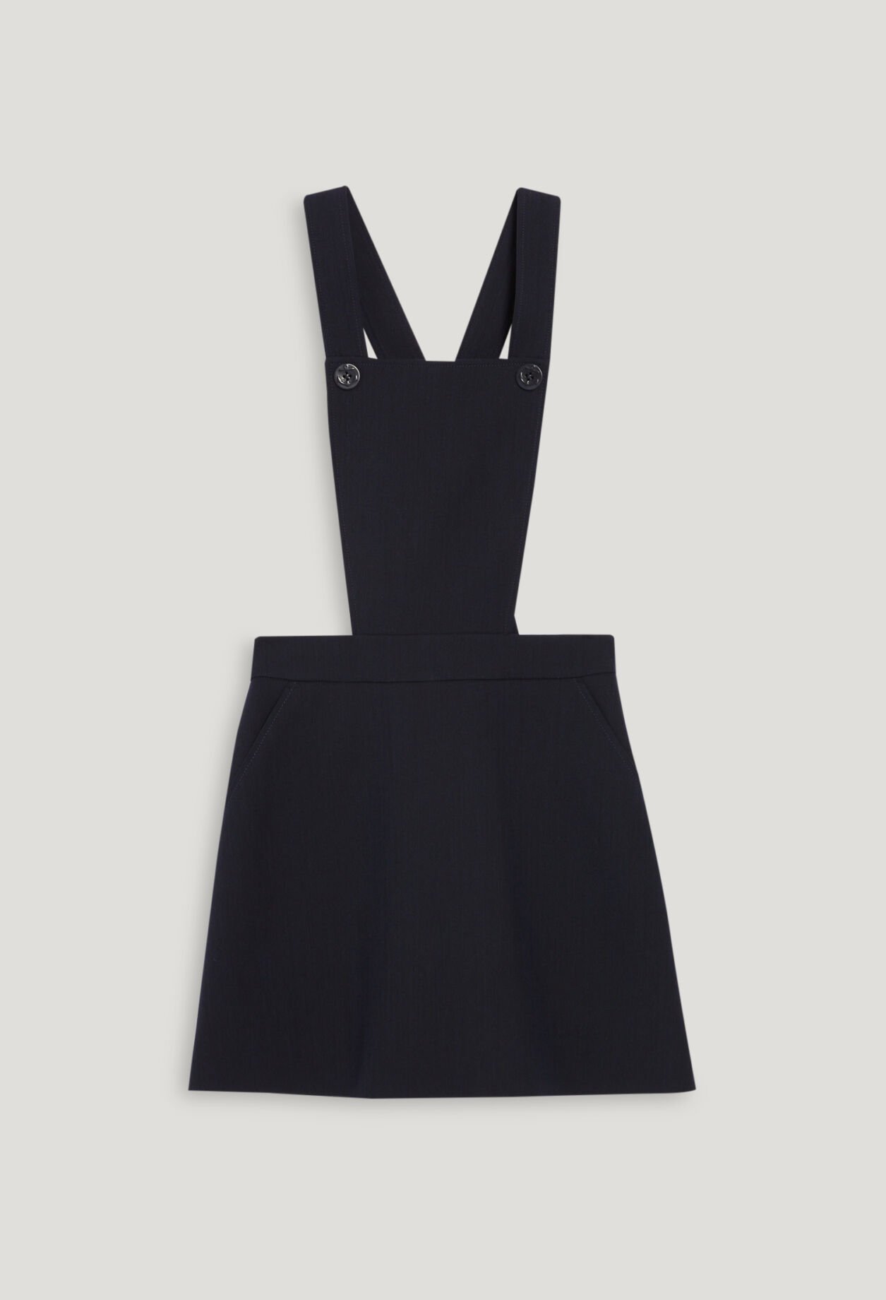 Short navy dress with straps