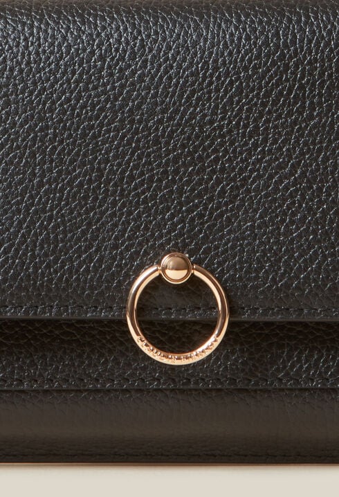 Large grained leather clutch