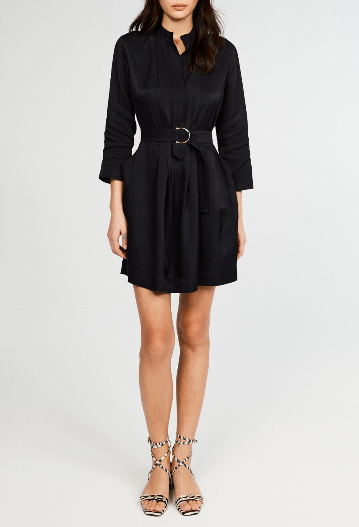 Belted midi dress