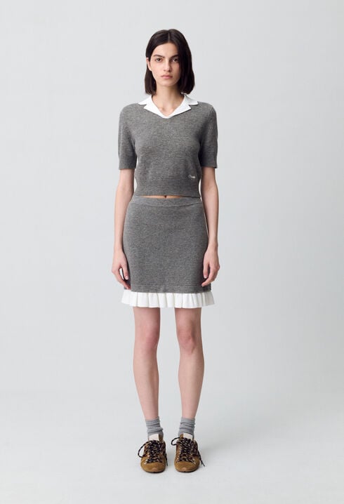 Short Skirt in Fine Knit Fabric