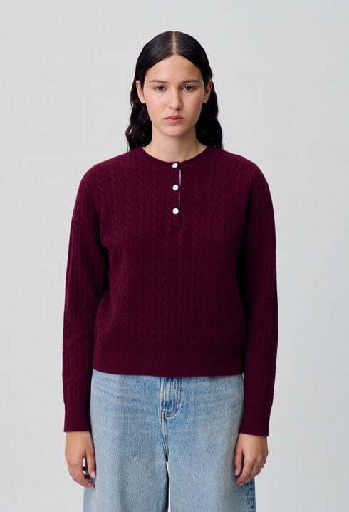 Henley Knit Sweater