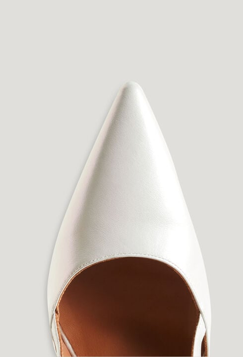 Pearly leather heels