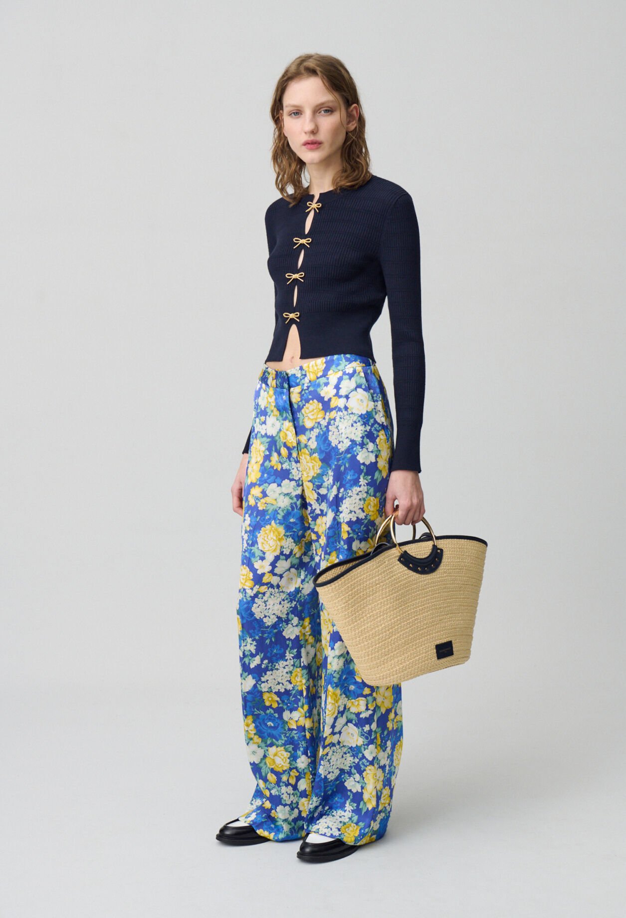 Wide Leg Floral Trousers
