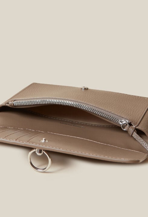 Large grained leather clutch