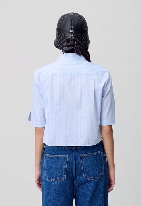 Short checked shirt