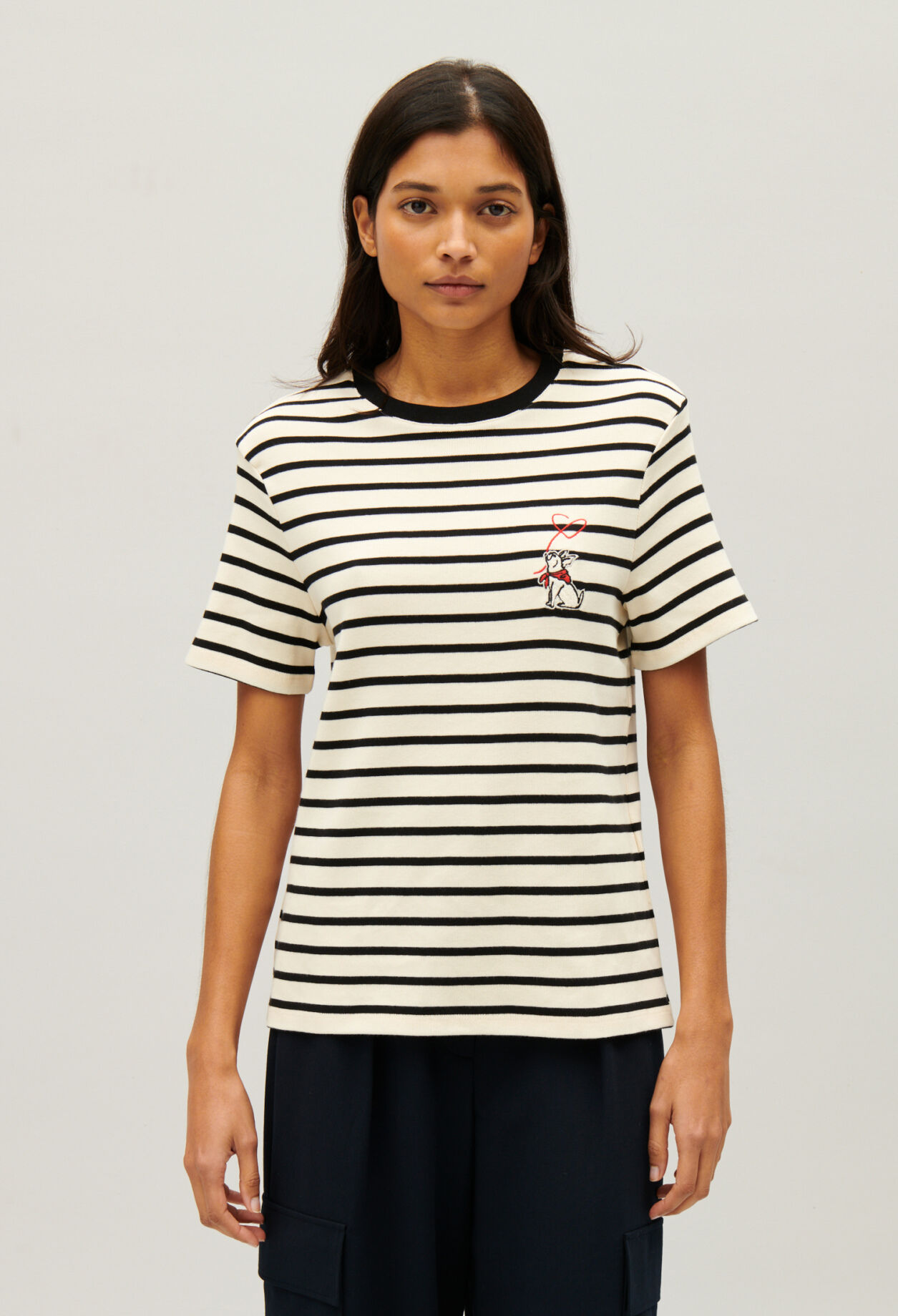 Two-tone stripy Breton T-shirt