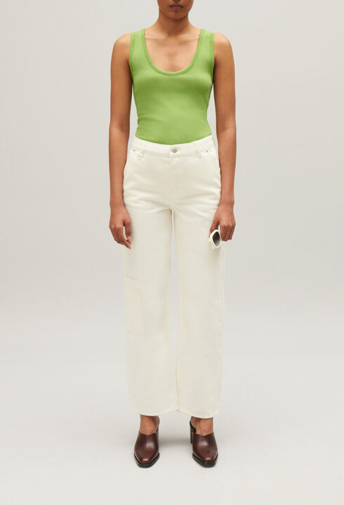 Off white straight cargo Pierre jeans