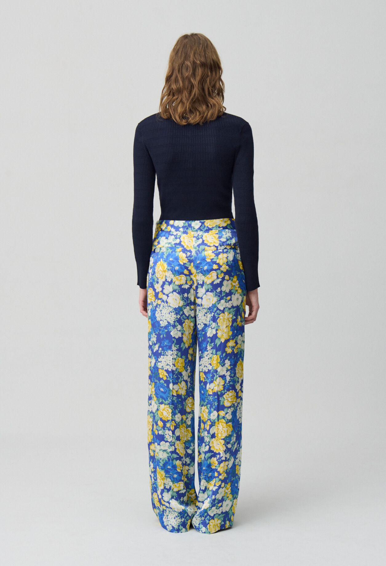 Wide Leg Floral Trousers