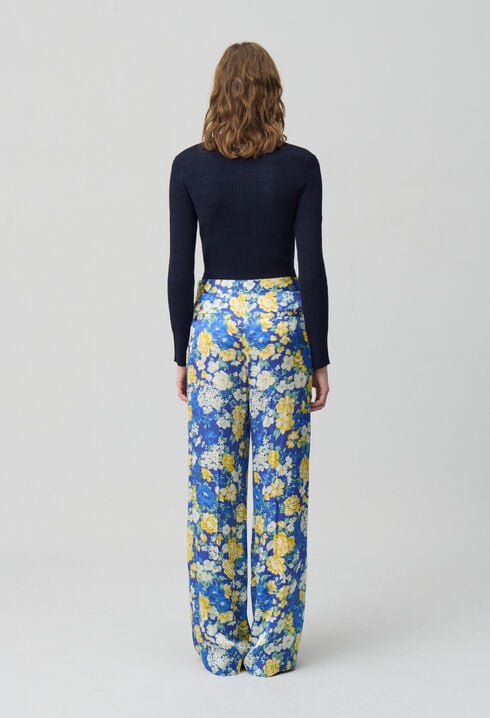 Wide Leg Floral Trousers