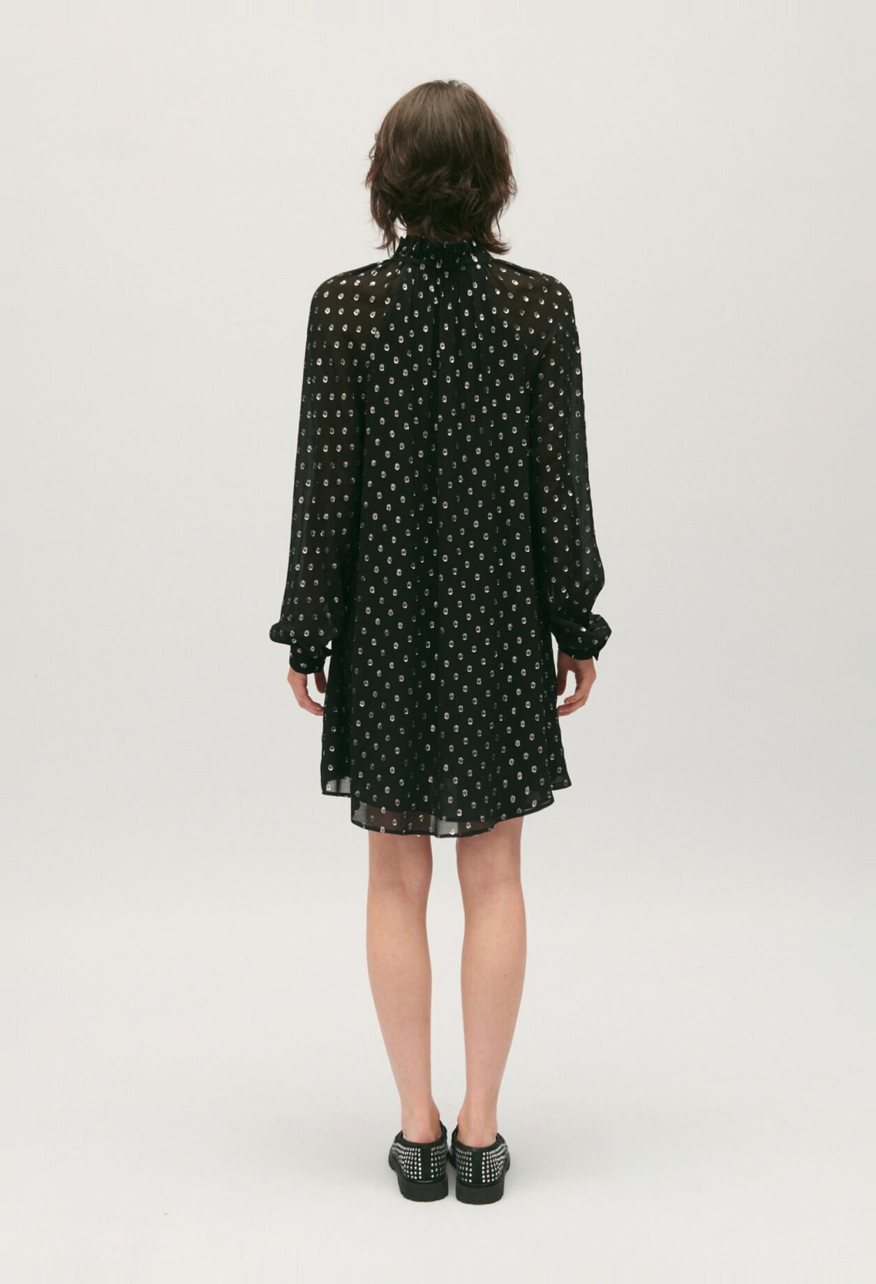 Rififi short black dotty dress
