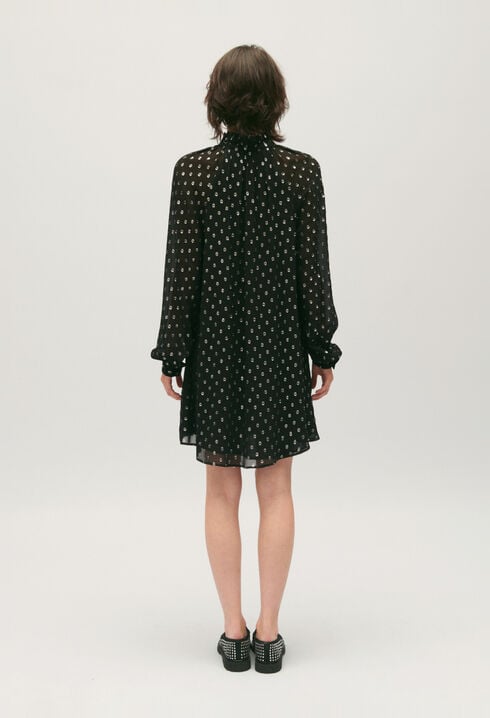 Rififi short black dotty dress