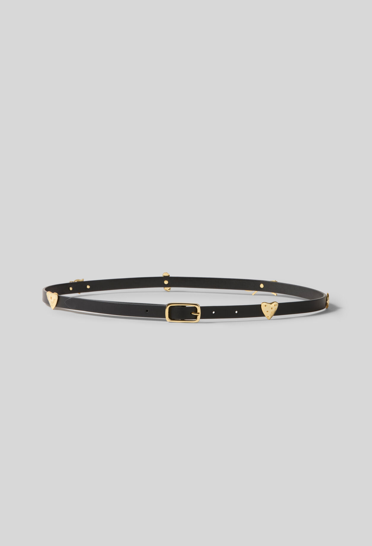 Smooth leather charm belt