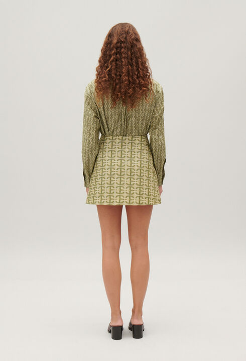 Short A-line skirt with monogram