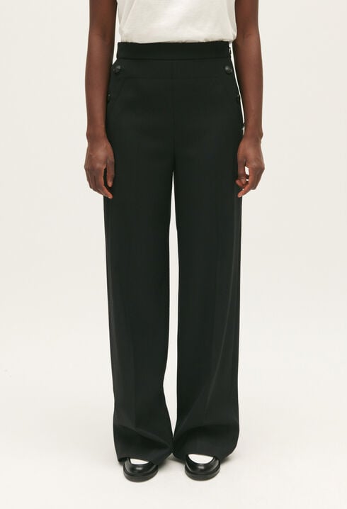 Black trousers with braces
