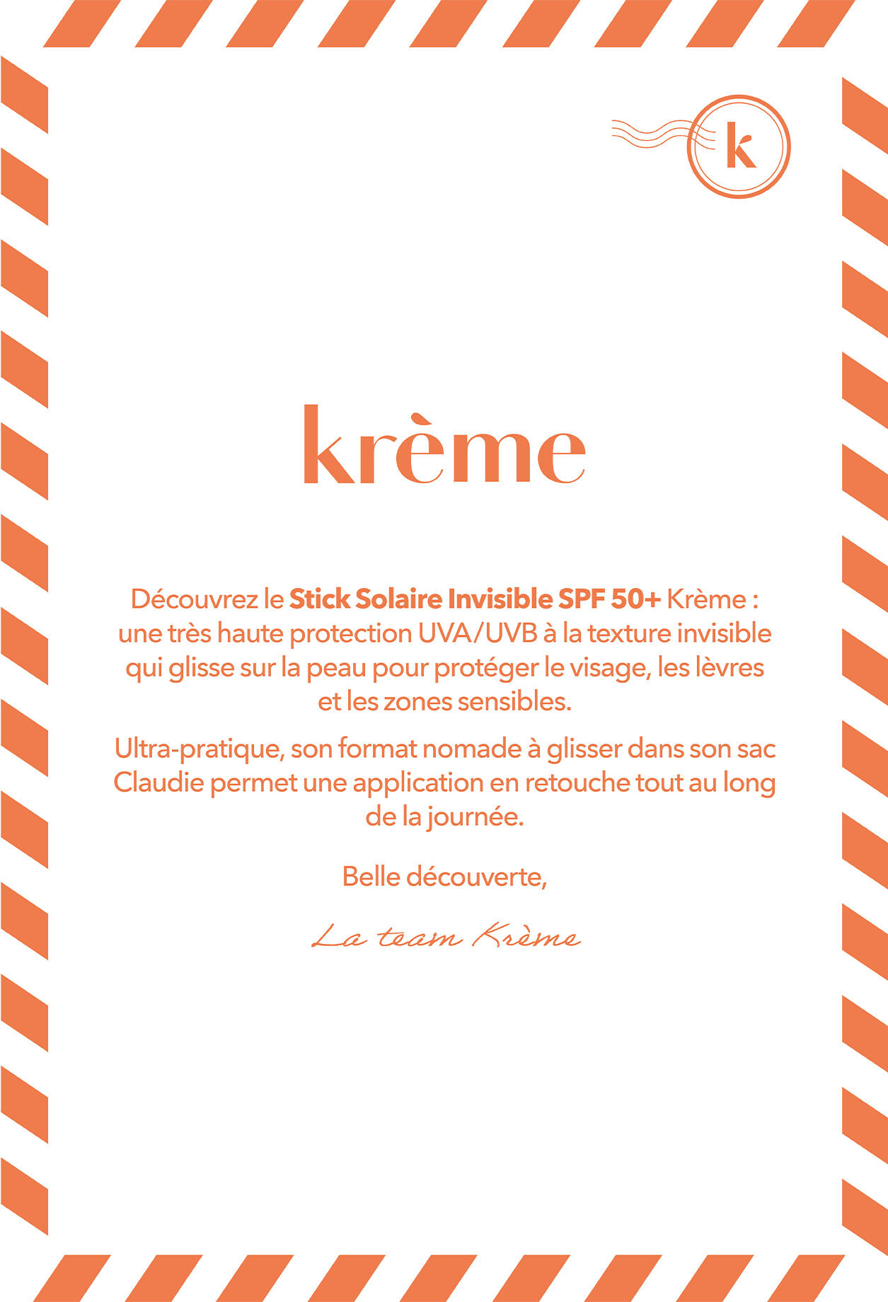 Carte Kr&egrave;me x Claudie