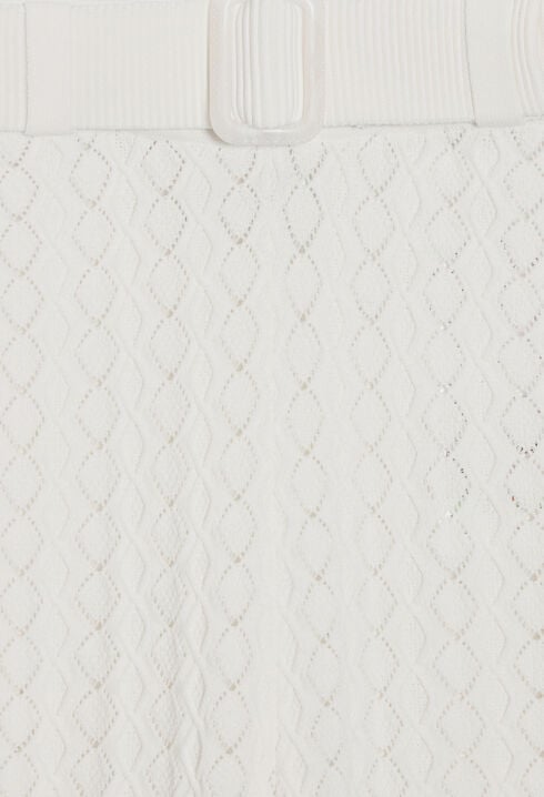 Off-whit knit trousers