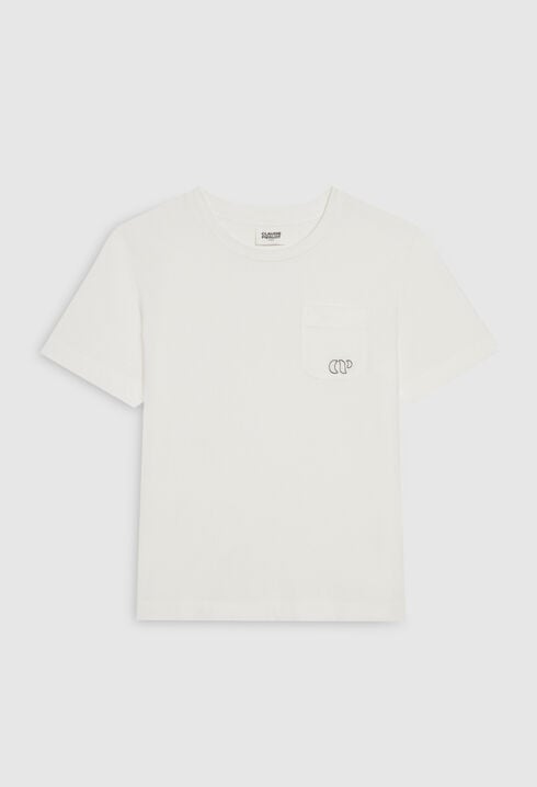 Ecru short-sleeved T-shirt