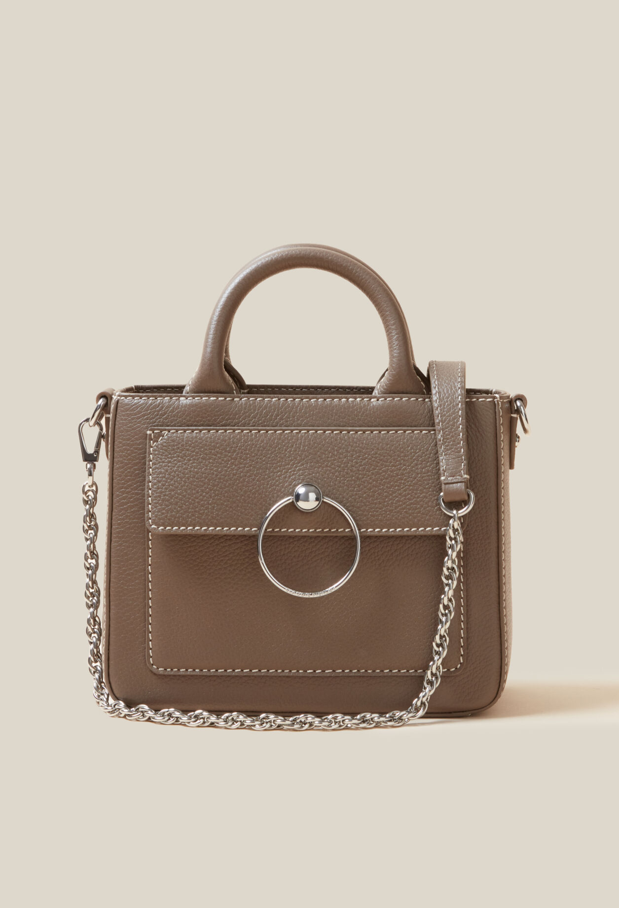 Anouck grained leather chain bag