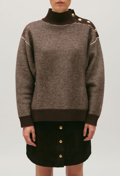 Two-tone knit jumper