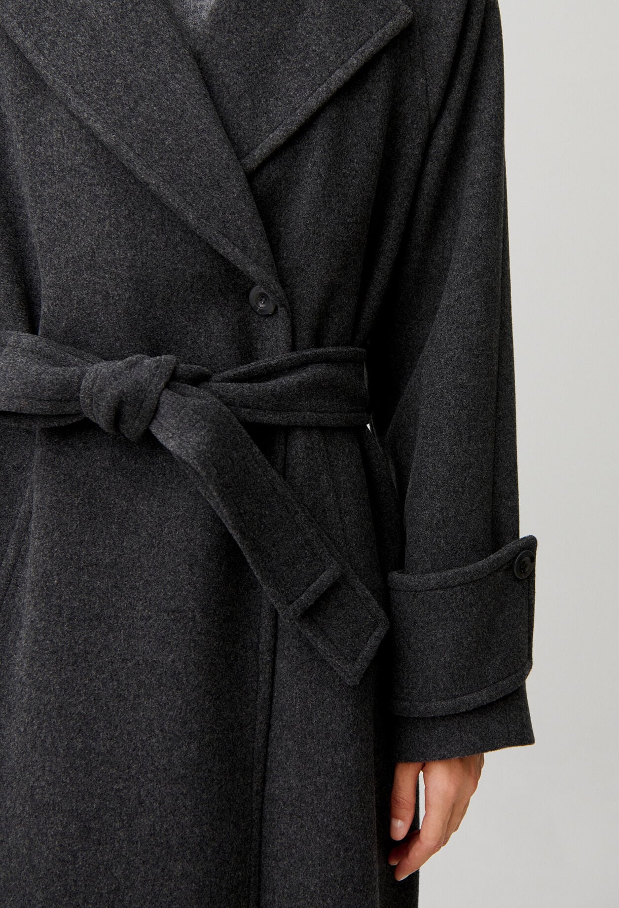 Mid-length wool blend coat