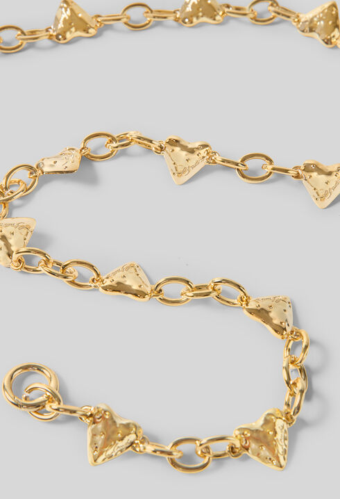 Hammered heart jewelled belt