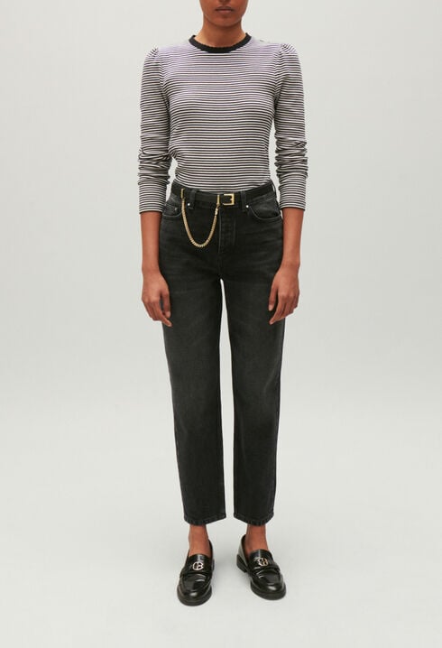 Two-tone striped T-shirt