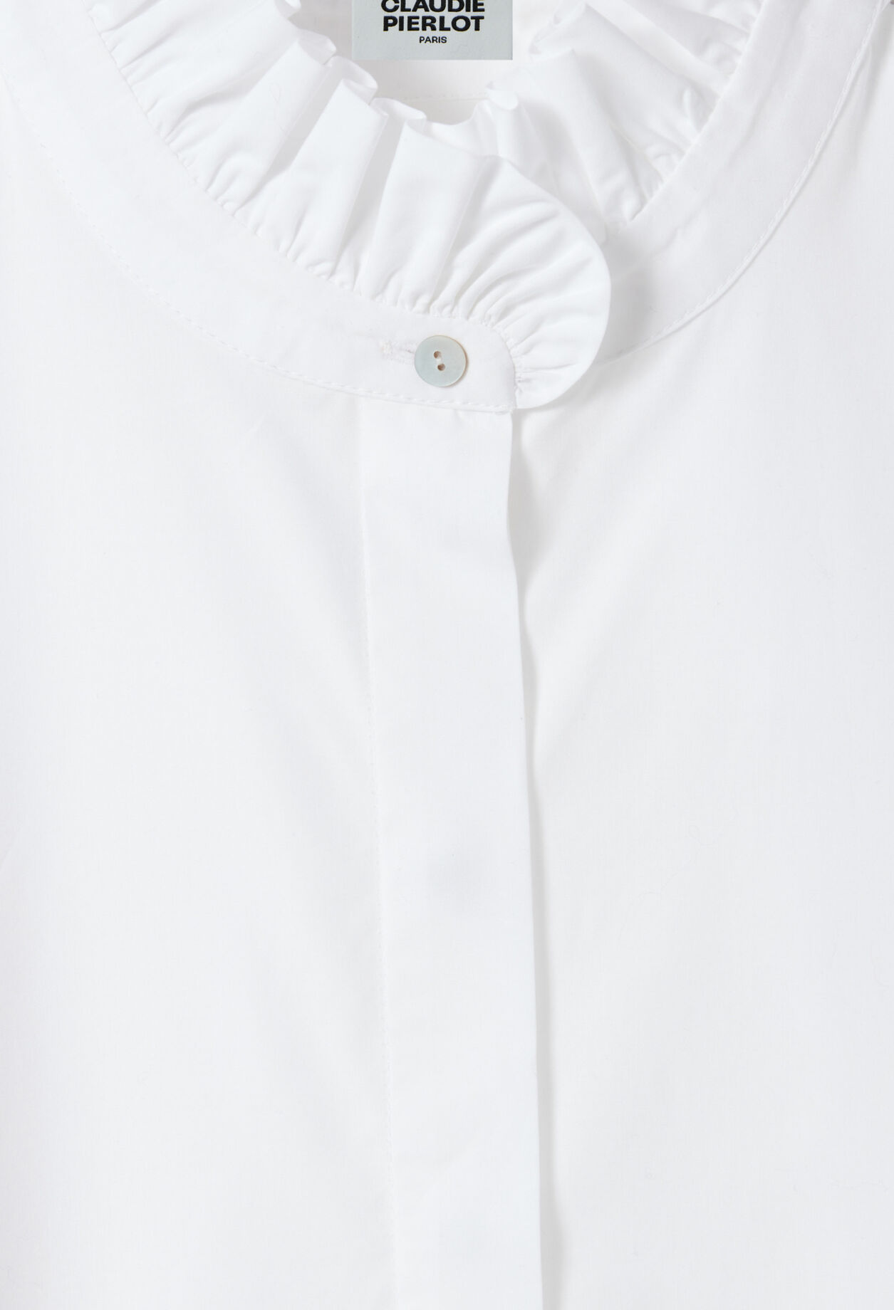White shirt with ruffled collar