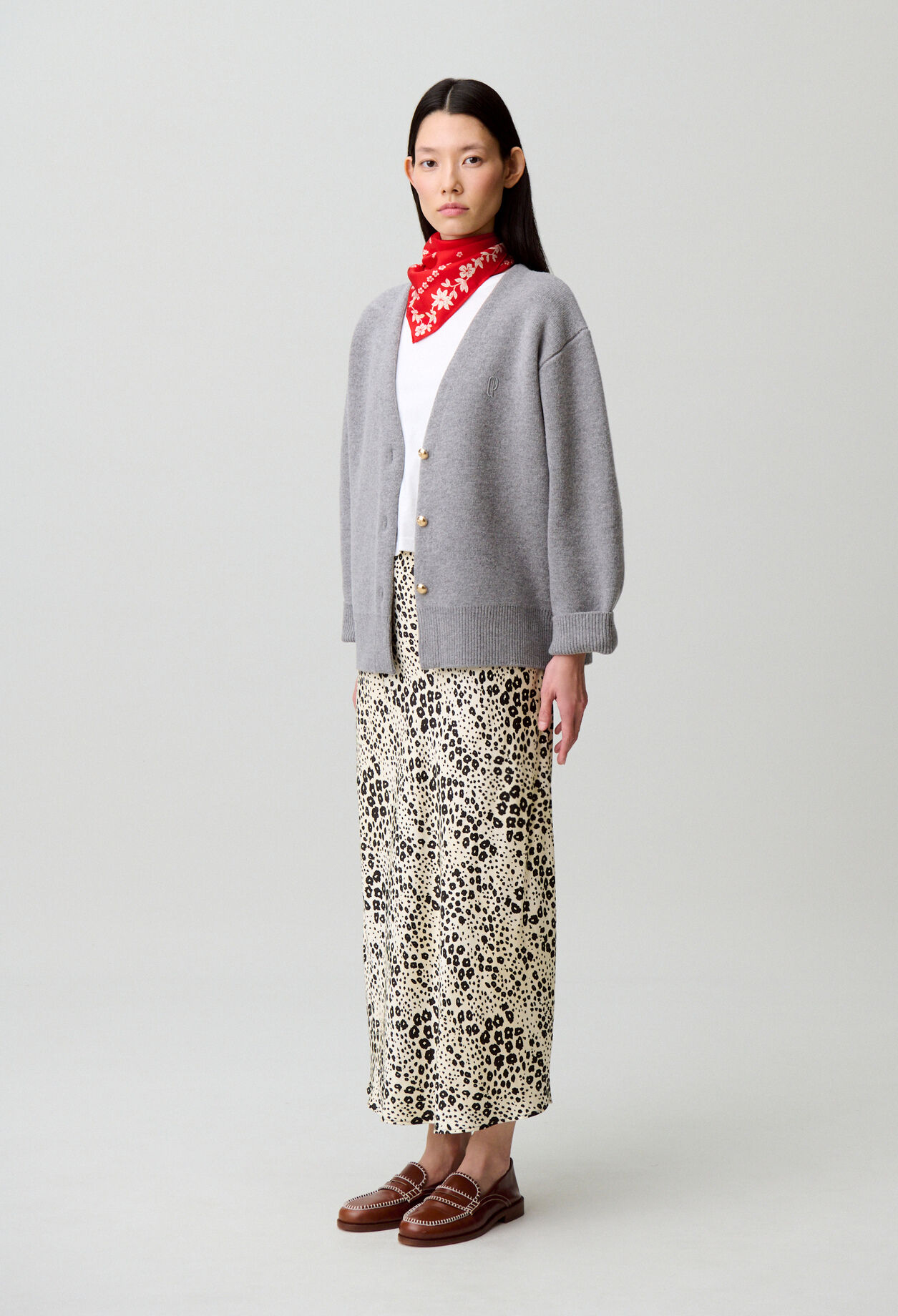 Oversized wool-blend cardigan