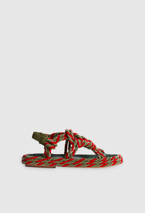 Bi-colour rope sandals