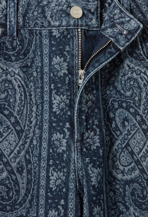 Printed straight denim jeans