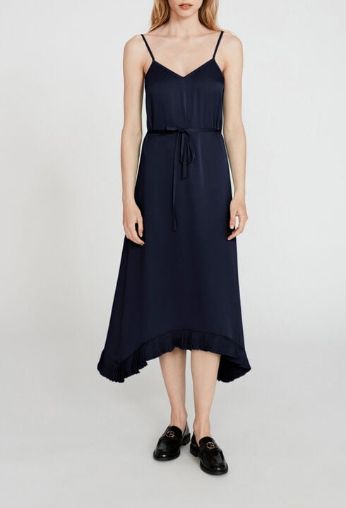 Flared dress with straps