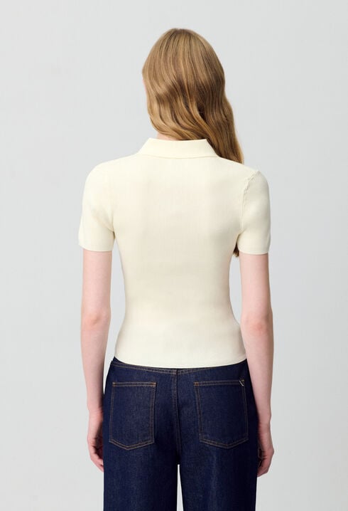 Fine Knit Polo Top