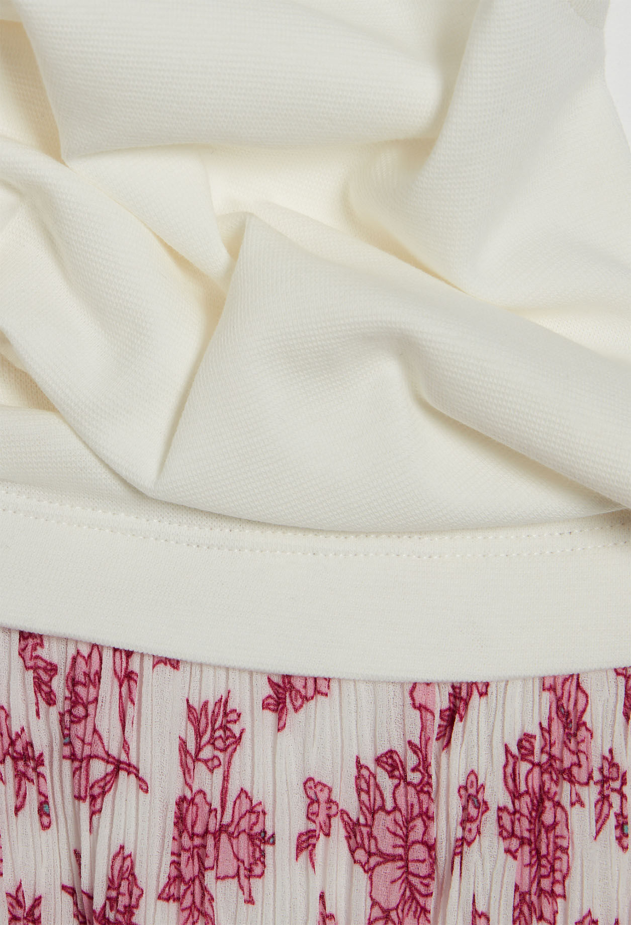 Pleated bi-material dress